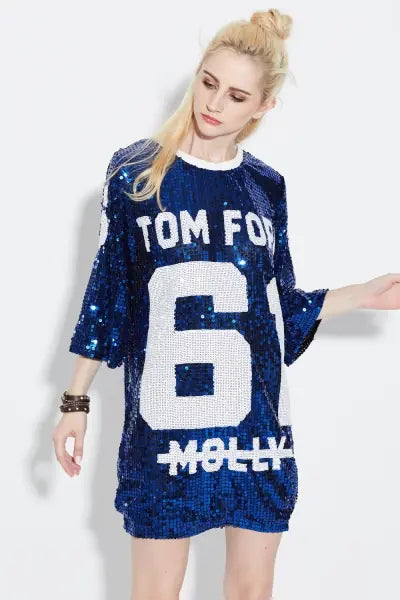 Furrzy Glitter Summer Club Dance Oversized T-Shirt Dress