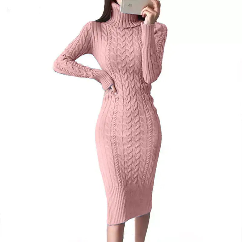 Furrzy Slim Fit Wrap Knitted Dress for a Chic Look