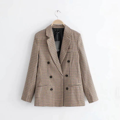 Furrzy Plaid Blazer for Women - Versatile Work and Casual Wear