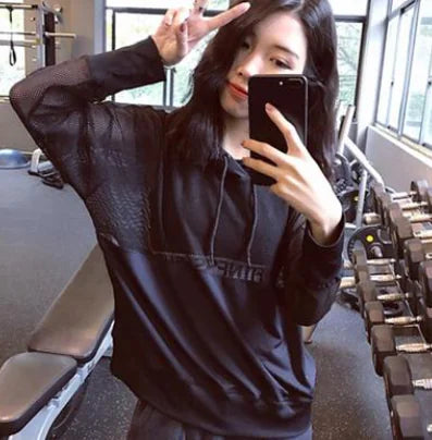 Furrzy Lace Top Long Sleeve Workout Jacket for Women
