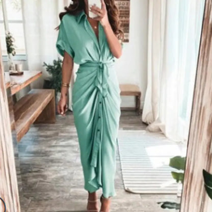 Furrzy Summer Short Sleeve Floral Maxi Dress for Women