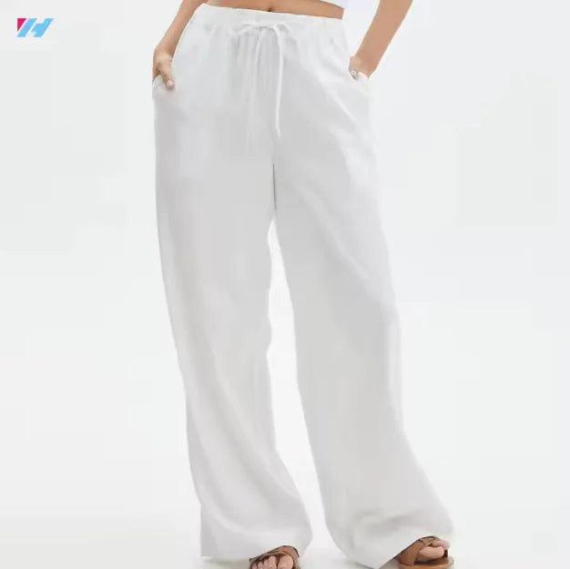 Furrzy Wide Leg White Trousers For Women