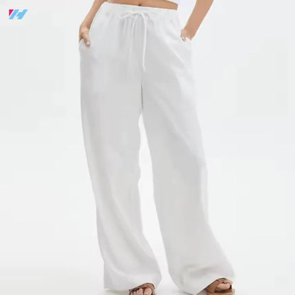 Furrzy Wide Leg White Trousers For Women