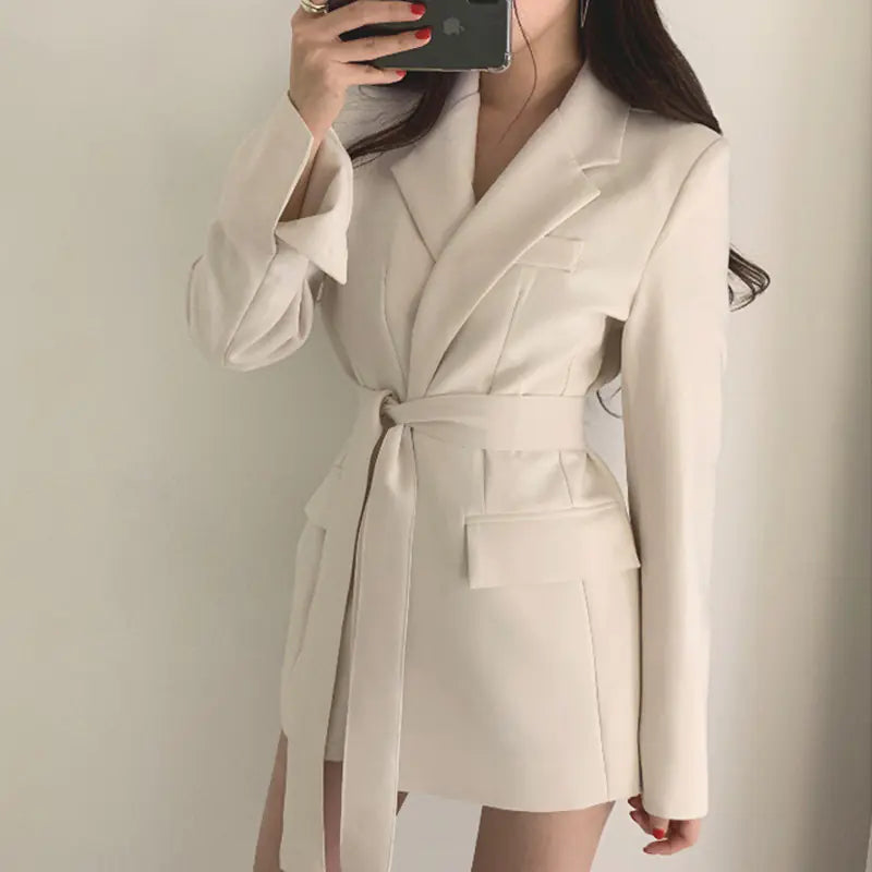 Furrzy Chic Retro Spring Autumn Women's Casual Blazer Jacket
