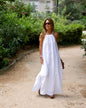 Furrzy New Ladies Casual Cotton Linen Halter Slit Holiday Dress