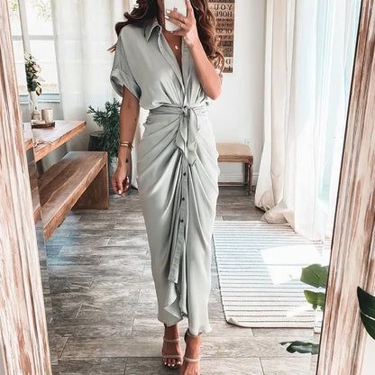 Furrzy Summer Short Sleeve Floral Maxi Dress for Women