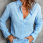 Furrzy Women's Casual Loose Linen Shirt in Solid Color