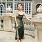 Furrzy Backless Satin Slip Dress - Vintage French Long Dress