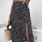 Furrzy Polka Dot A-Line Skirt with Slit