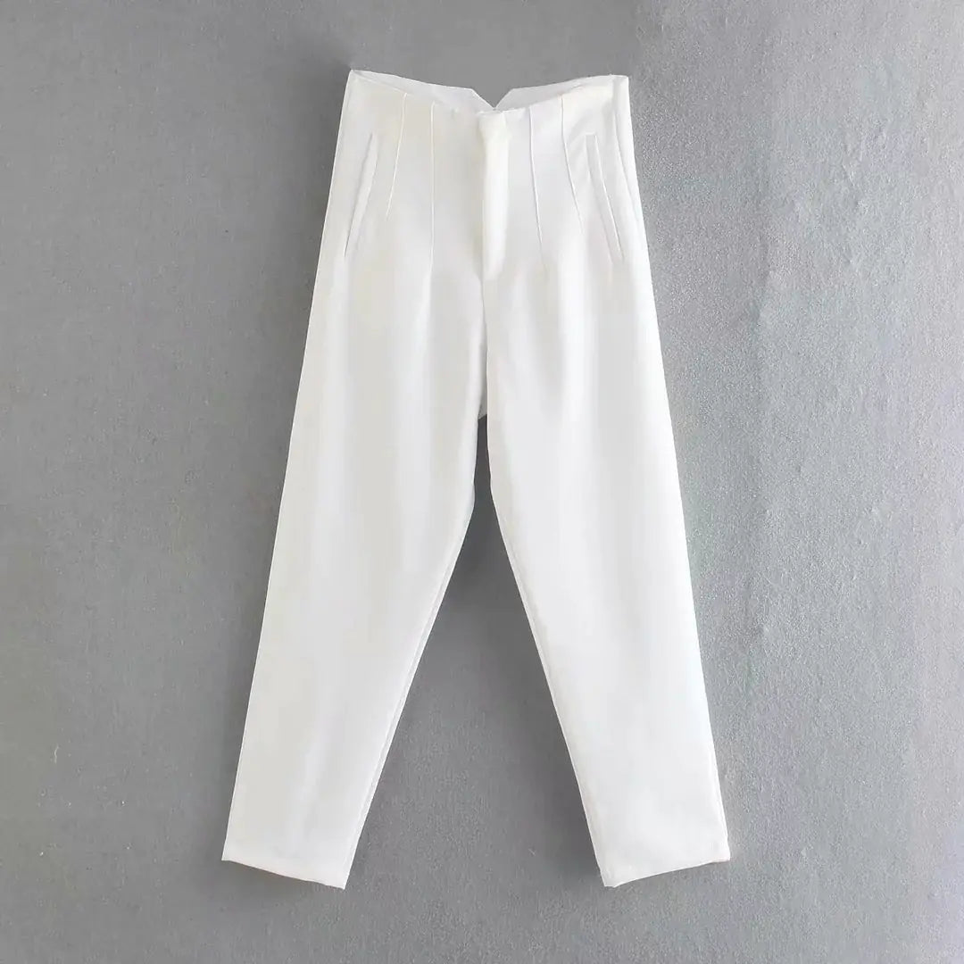 Furrzy Elegant High Waist Business Pencil Trousers for Women