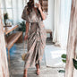 Furrzy Summer Short Sleeve Floral Maxi Dress for Women