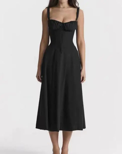 Furrzy Women's Floral Maxi Dress with Back Tie Detail