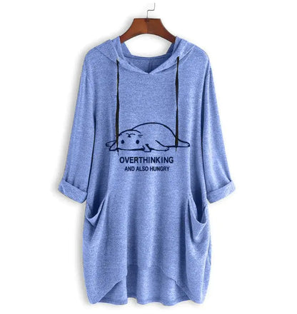 Furrzy Trendy Oversized Hooded T-Shirt for Women