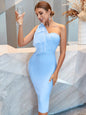 Furrzy One Shoulder Bow Split Dress
