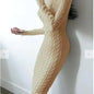 Furrzy Slim Fit Wrap Knitted Dress for a Chic Look