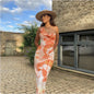 Furrzy Printed Halter Backless Maxi Dress