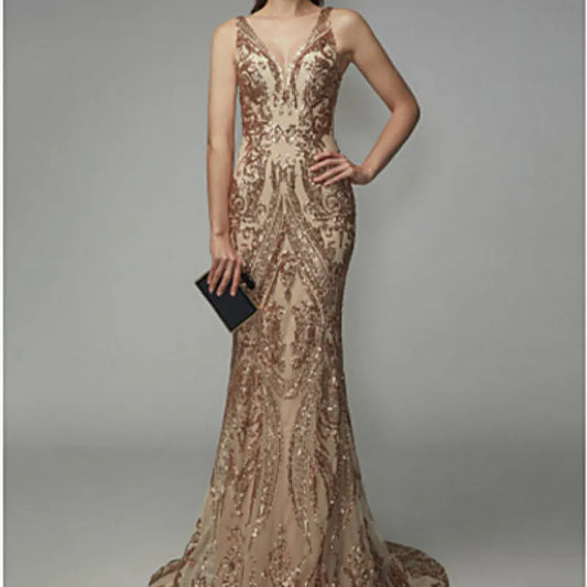 Furrzy Gold Sequin High-End Dress Summer