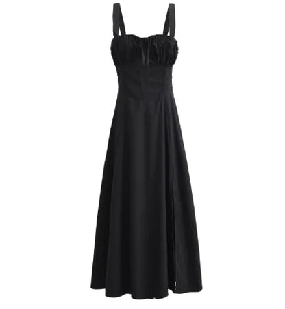 Lace-Up Midi Slip Dress