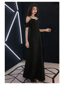 Elegant Off-Shoulder Maxi Dress with Slit Design