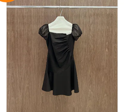 Furrzy Star Mesh Puff Sleeve Dress
