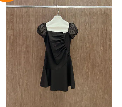 Furrzy Star Mesh Puff Sleeve Dress