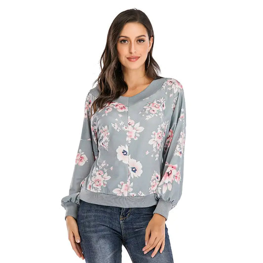 Furrzy New Style Printed Women's Long Sleeve One Shoulder Sweater