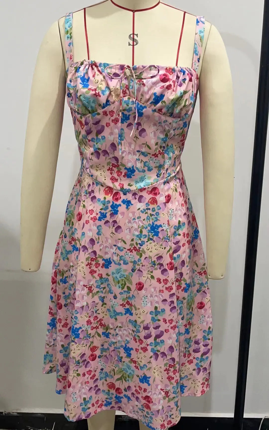 Furrzy Women's Floral Maxi Dress with Back Tie Detail