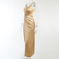 Furrzy Elegant Satin Strapless Slim Dress – Y2K Party Wear