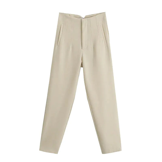 Furrzy Elegant High Waist Business Pencil Trousers for Women