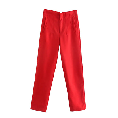Furrzy Elegant High Waist Business Pencil Trousers for Women